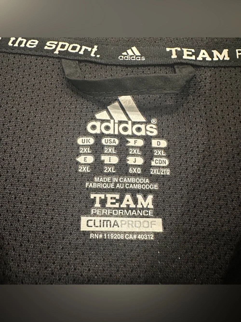 Vintage Adidas Climaproof Windbreaker Jacket Mens 2XL Black White Team Track Y2K